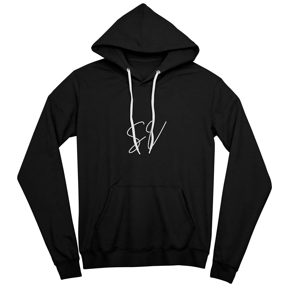 Fitted SV Initial Hoodie - White