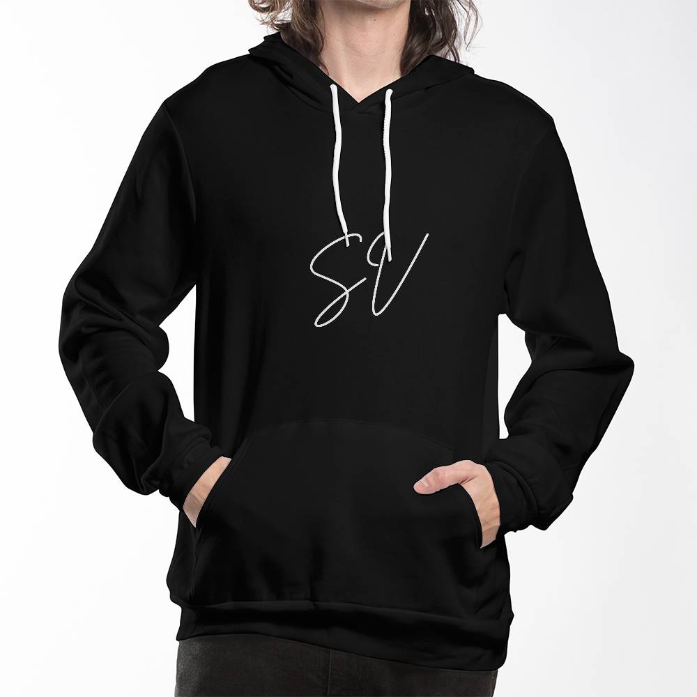 Fitted SV Initial Hoodie - White