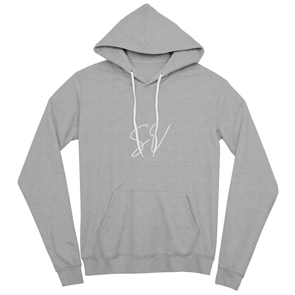 Fitted SV Initial Hoodie - White