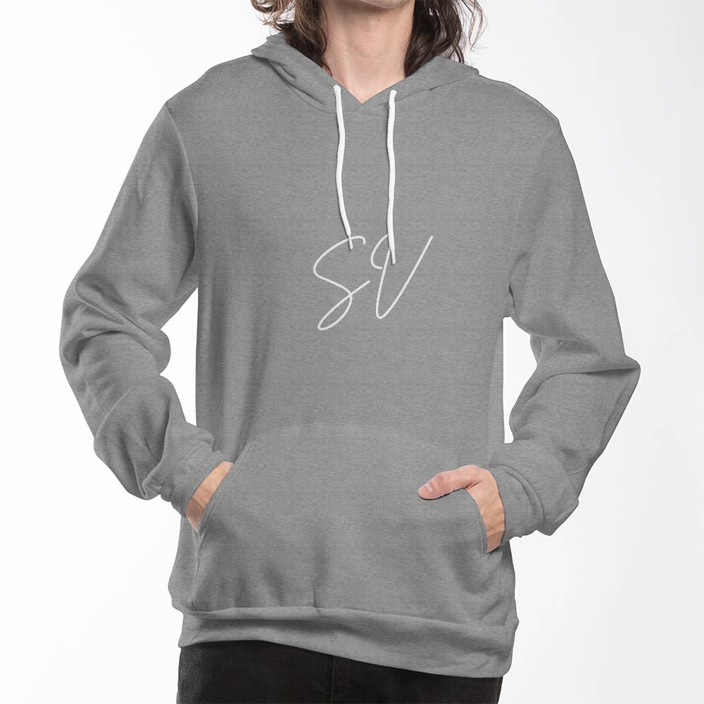 Fitted SV Initial Hoodie - White